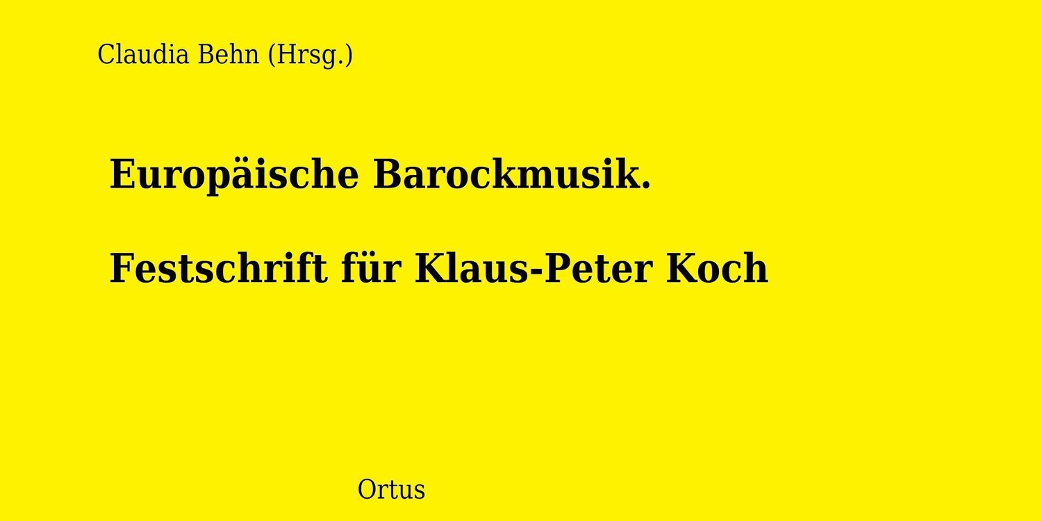 Cover Festschrift Prof. Dr. Klaus-Peter Koch