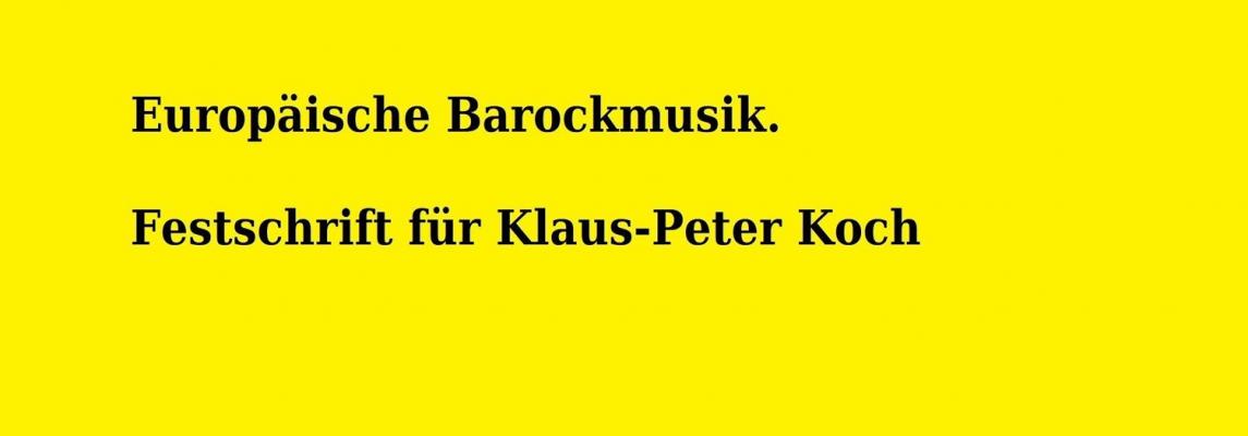 Cover Festschrift Prof. Dr. Klaus-Peter Koch