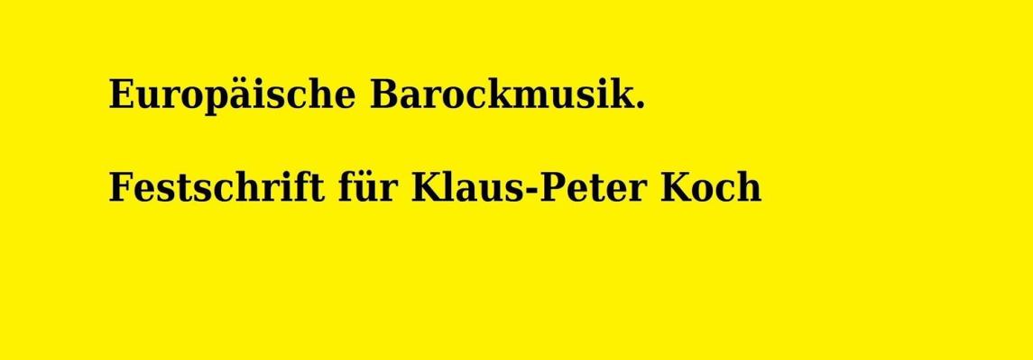 Cover Festschrift Prof. Dr. Klaus-Peter Koch
