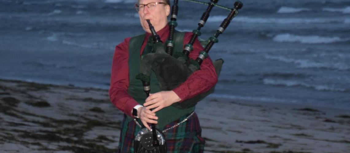 Dagmar Pesta nach einem Auftritt auf Fehmarn an der Ostsee (November 2019).